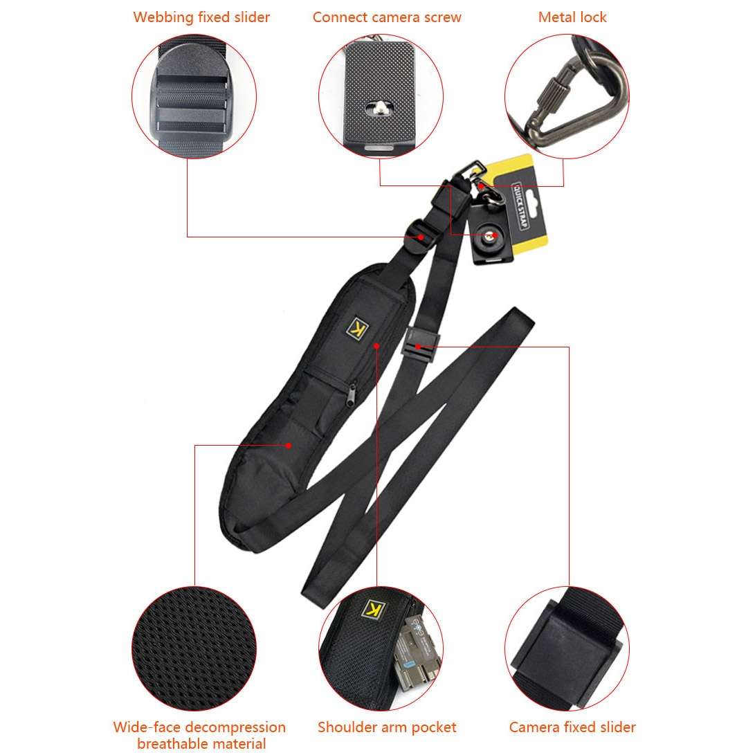 Safe & Fast Quick Rapid Camera Single Sling Strap(Black)