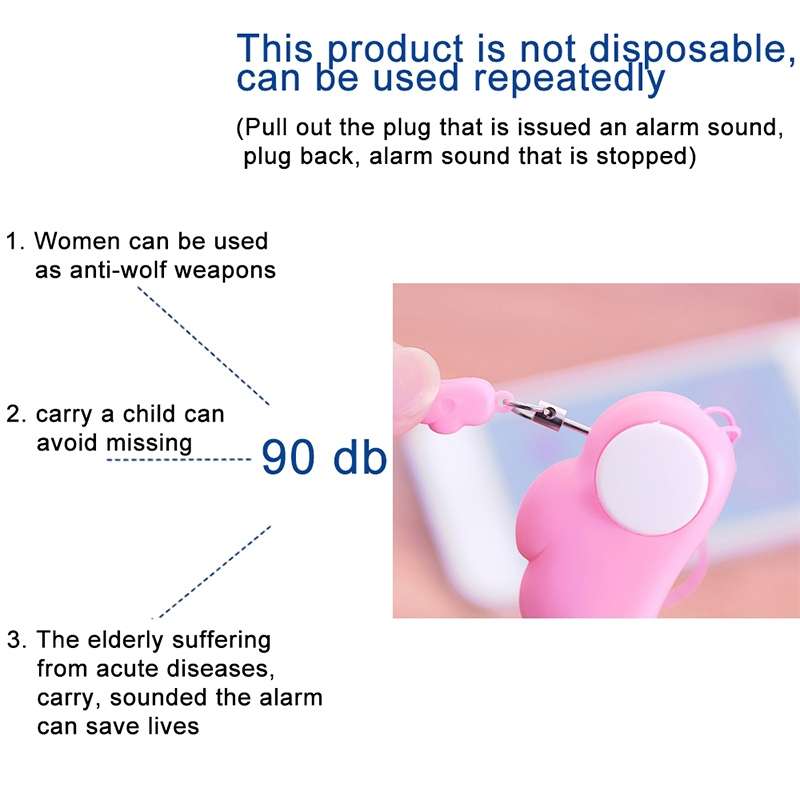 Angel Wing Anti-rape Device Personal Alarm, Self-defense Defend Wolf, Mini Alarm with 90dB Alarm So