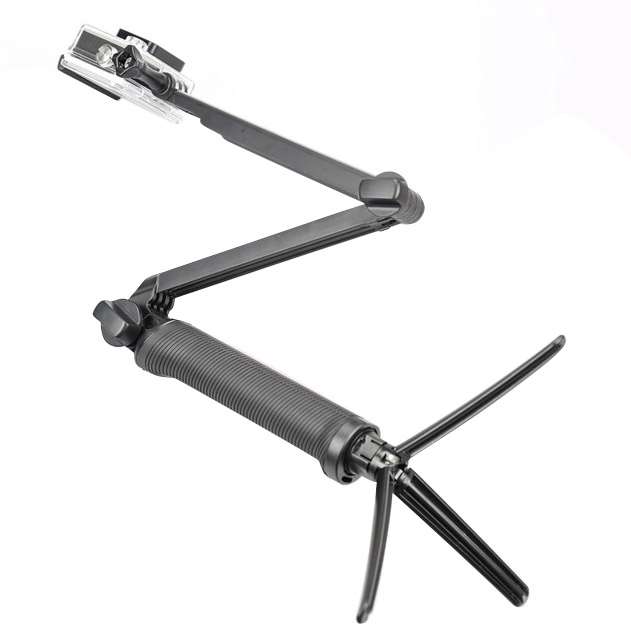3-Way Multi Function Extendable Monopod Tripod Folding Rotating Arm Camera Handle for GoPro, Insta