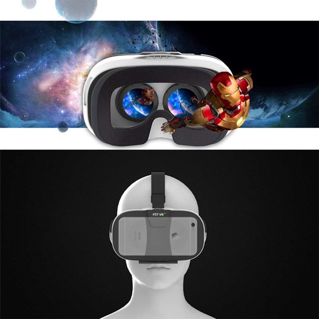 FIIT VR Universal Virtual Reality 3D Video Glasses for 4 to 6 inch Smartphones