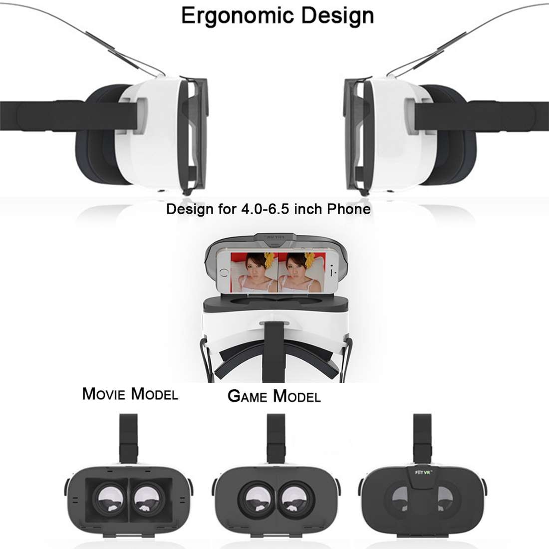 FIIT VR Universal Virtual Reality 3D Video Glasses for 4 to 6 inch Smartphones