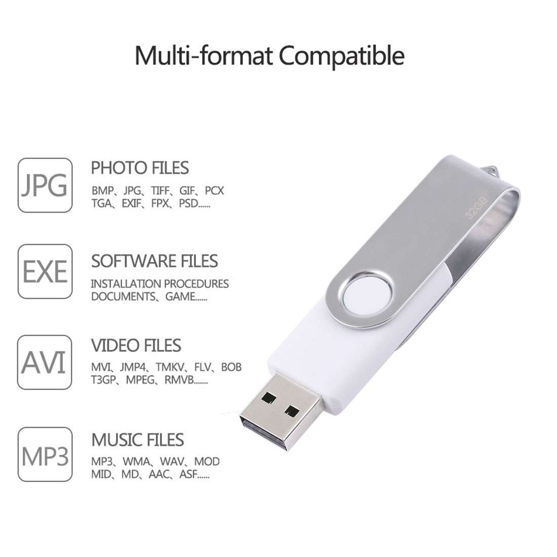32GB Twister USB 2.0 Flash Disk(White)