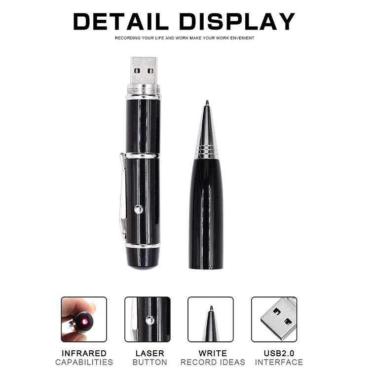 3 in 1 Laser Pen Style USB Flash Disk, 4GB (Black)(Black)
