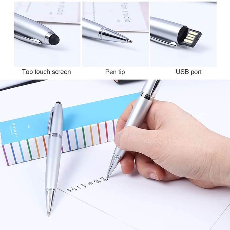 2 in 1 Pen Style USB Flash Disk, Black (2GB)