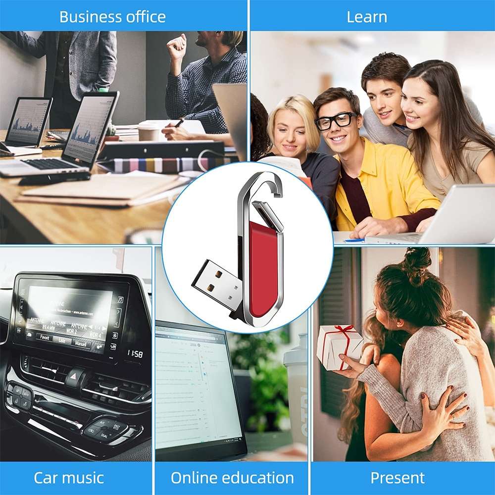 16GB Metallic Keychains Style USB 2.0 Flash Disk (Red)(Red)