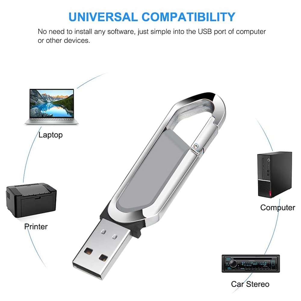 4GB Metallic Keychains Style USB 2.0 Flash Disk (Grey)(Grey)
