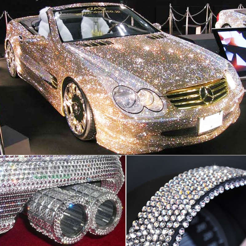 Glitter Crystal Diamond Decoration / Shining Rhinestone Sticker for DIY Ornament(Silver)