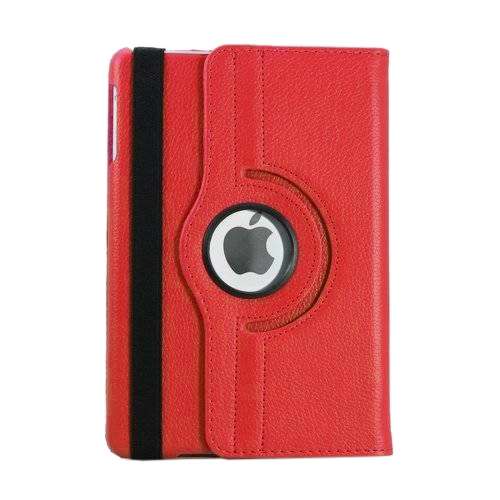 For iPad 9.7 (2018) & iPad 9.7 (2017) & Air 2 & Air 360 Degree Rotation Litchi Texture L ... (Red)