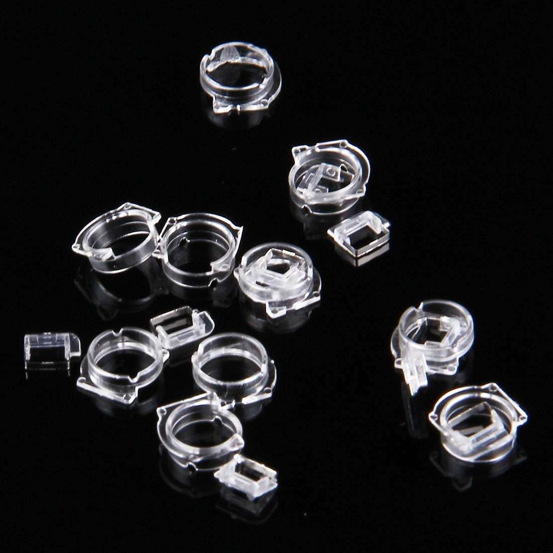 100 PCS Transparent Plastic Camera Lens Frame for iPhone 5 & 5S & 5C(Transparent)