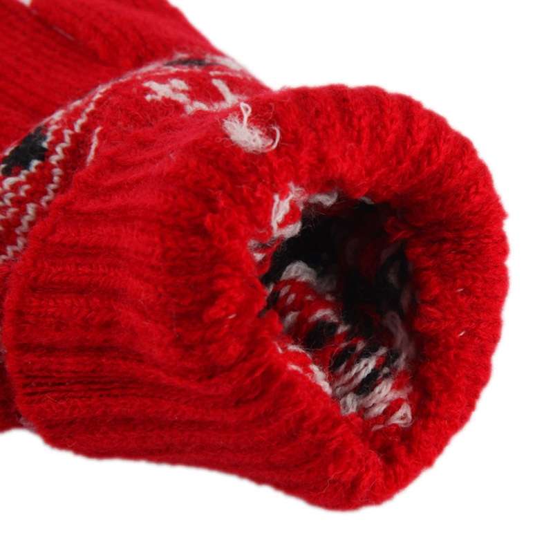 Woven Double Deer Pattern Three Finger Touch Screen Touch Gloves