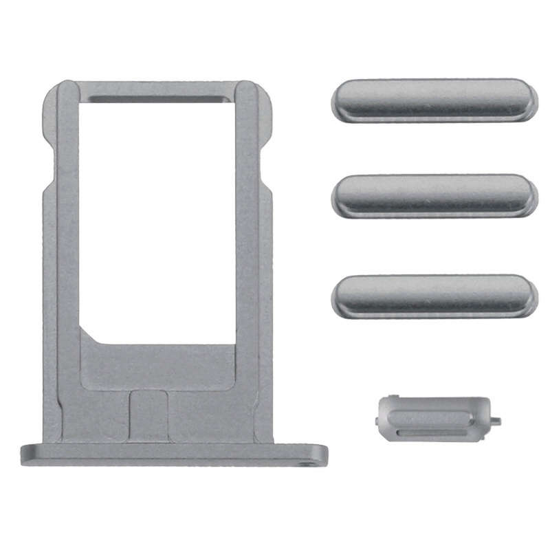 Card Tray & Volume Control Key & Screen Lock Key & Mute Switch Vibrator Key Kit for iPhone 6 (Pla...