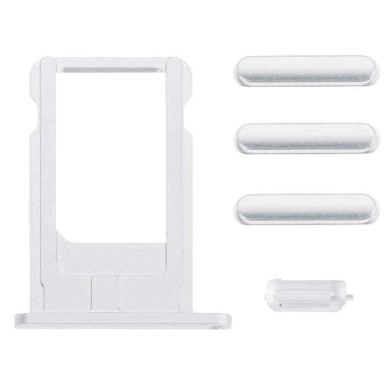 Card Tray & Volume Control Key & Screen Lock Key & Mute Switch Vibrator Key Kit for iPhone 6 (Pla...