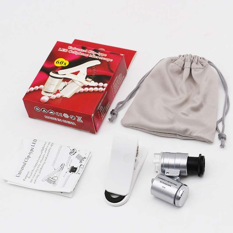 Universal Clip-type LED phone 60X Microscope / Micro Lens