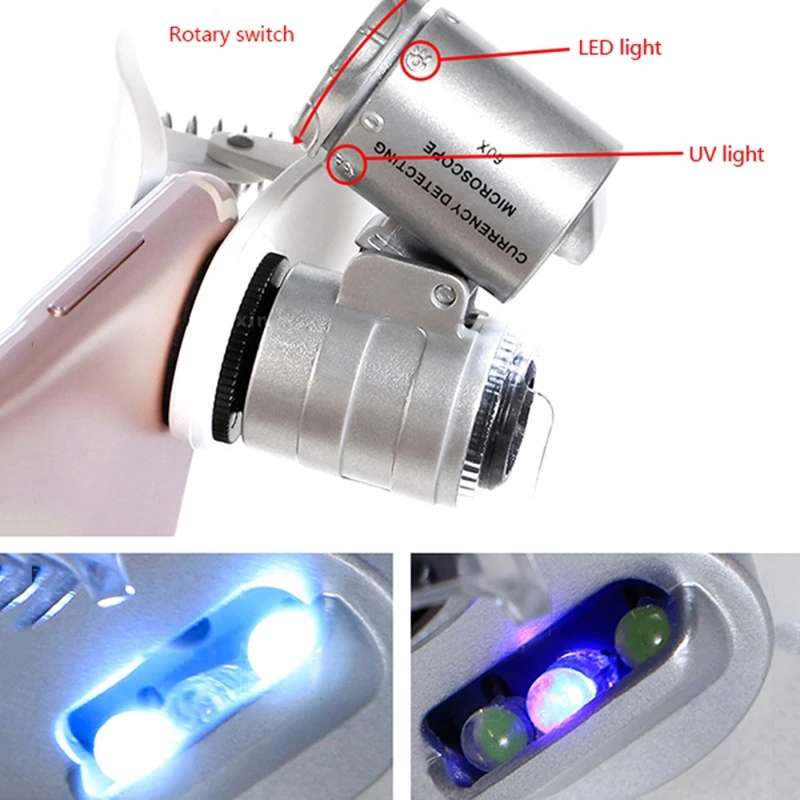Universal Clip-type LED phone 60X Microscope / Micro Lens