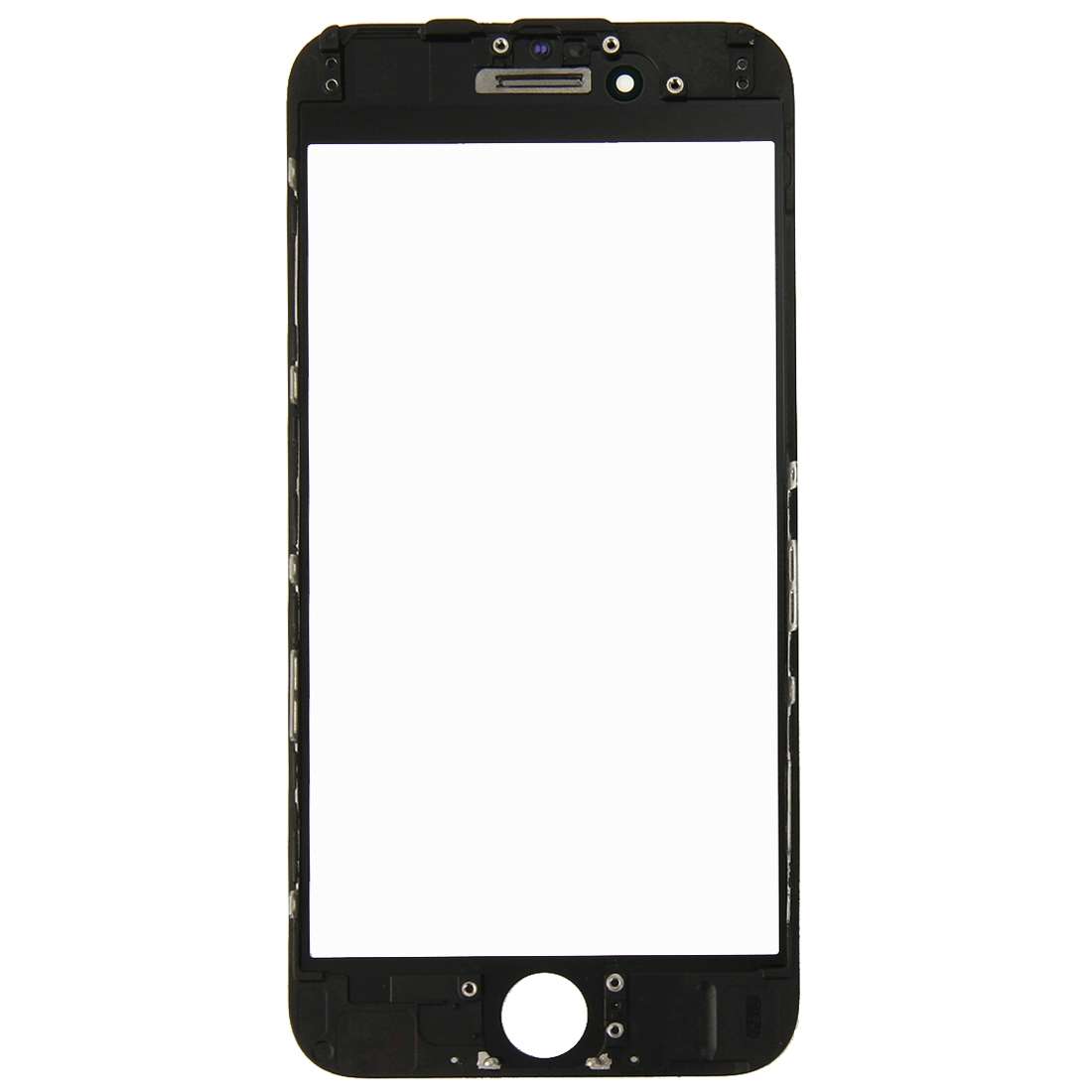 2 in 1 for iPhone 6 (Front Screen Outer Glass Lens + Frame)(Black)