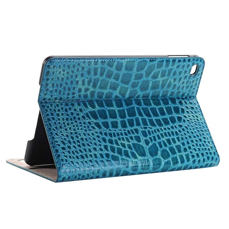 Crocodile Texture Horizontal Flip Leather Case with Holder & Card Slots & Wallet f ... (Dark Blue)