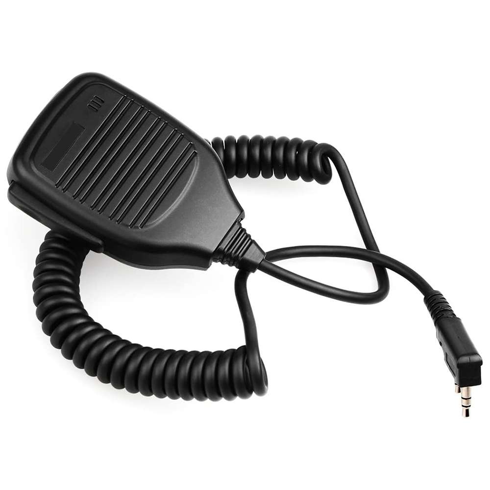 Clip-on Speaker Microphone for Walkie Talkies, 3.5mm + 2.5mm Earphone + Mic Plug(Black)