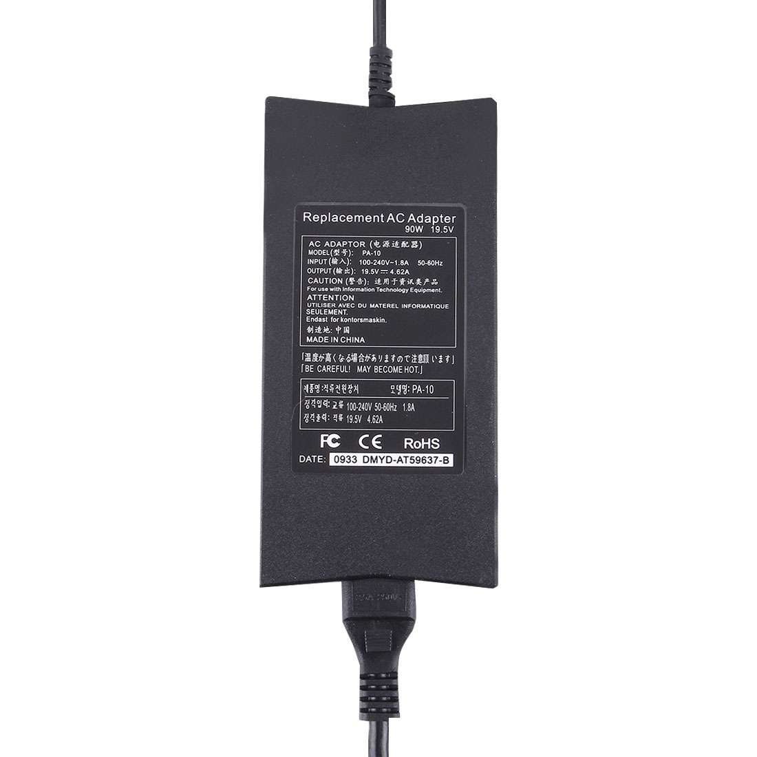 AC Adapter 19.5V 4.62A 90W for DELL D620 Notebook, Output Tips: 7.4x5.0mm(Black)