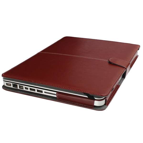 Notebook Leather Case with Snap Fastener for 13.3 inch MacBook Pro(Brown)