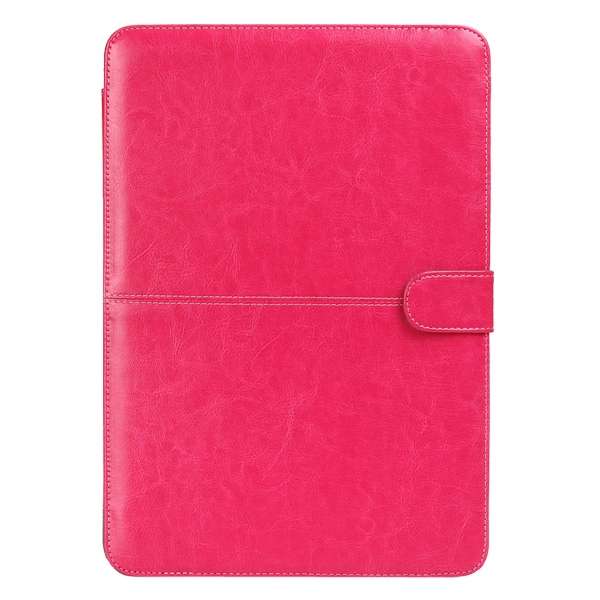 Notebook Leather Case with Snap Fastener for 15.4 inch MacBook Pro Retina(Magenta)