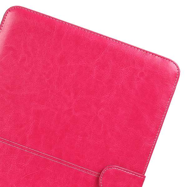 Notebook Leather Case with Snap Fastener for 15.4 inch MacBook Pro Retina(Magenta)