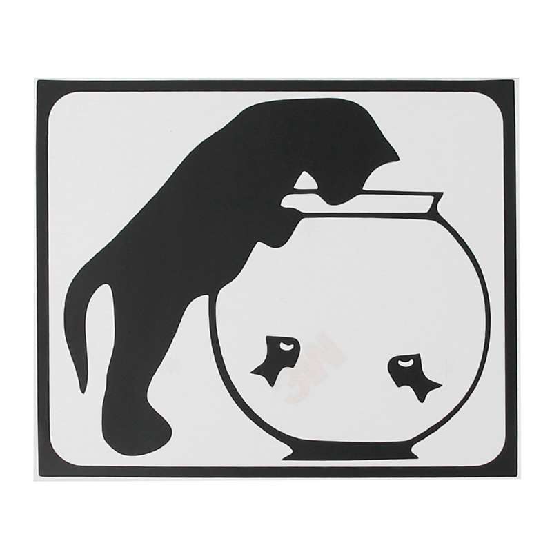 Hat-Prince Cat and Fishbowl Pattern Removable Decorative Skin Sticker for MacBook Air / Pro / Pro