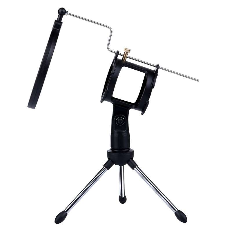 PS-5 Universal Live Broadcast Bracket Tripod Holder with Anti-spray Net & Microphone Clip & Shockp