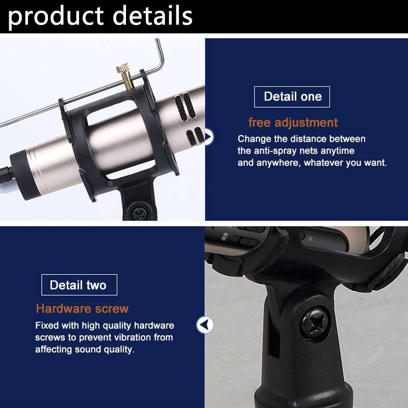 PS-5 Universal Live Broadcast Bracket Tripod Holder with Anti-spray Net & Microphone Clip & Shockp