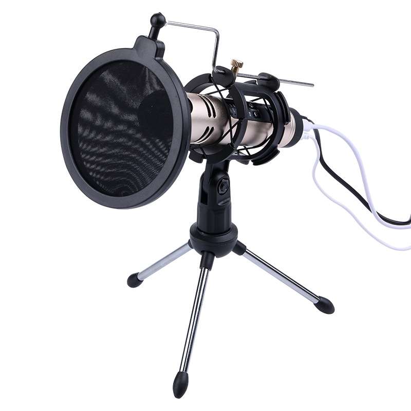 PS-5 Universal Live Broadcast Bracket Tripod Holder with Anti-spray Net & Microphone Clip & Shockp