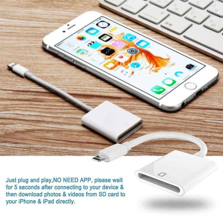 8 Pin to SD Card Camera Reader(White)