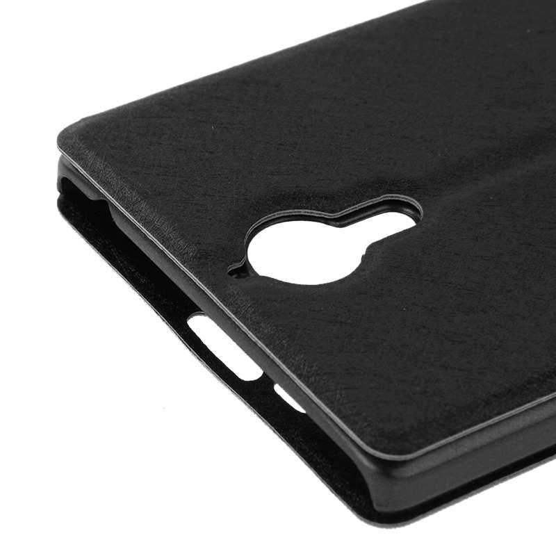Cross Texture Horizontal Flip Leather Case with Caller ID Display & Holder for Lenovo K80(Black)