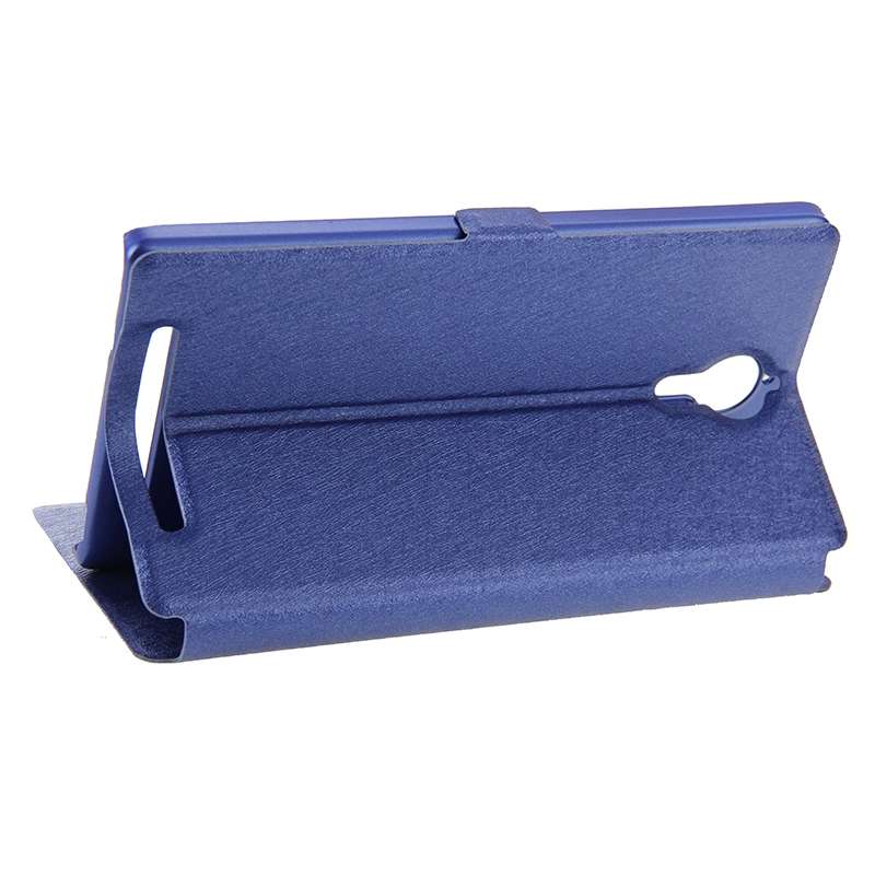 Cross Texture Horizontal Flip Leather Case with Caller ID Display & Holder for Len ... (Dark Blue)