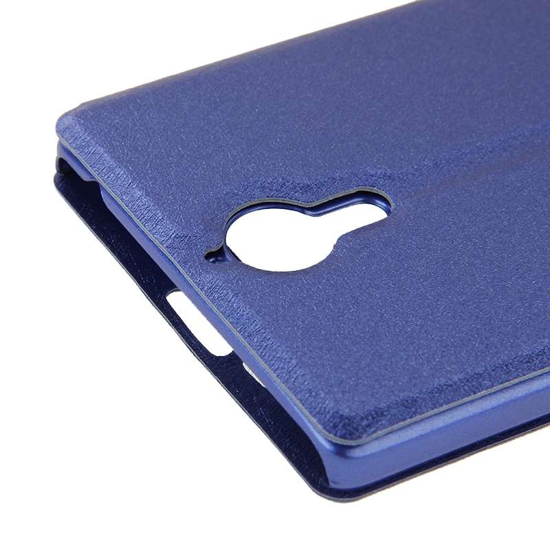Cross Texture Horizontal Flip Leather Case with Caller ID Display & Holder for Len ... (Dark Blue)