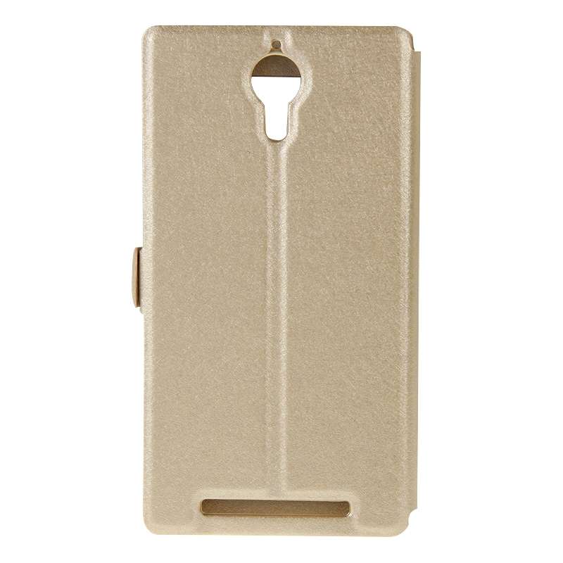 Cross Texture Horizontal Flip Leather Case with Caller ID Display & Holder for Lenovo K80(Gold)