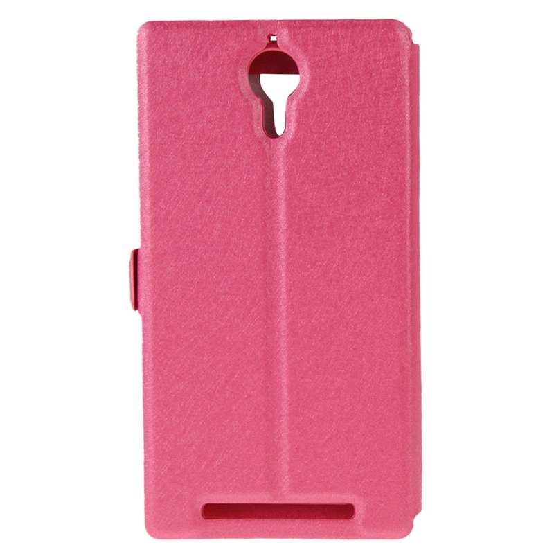 Cross Texture Horizontal Flip Leather Case with Caller ID Display & Holder for Lenovo K80(Magenta)