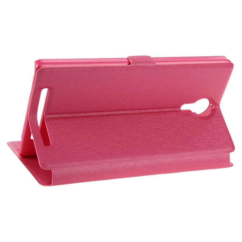 Cross Texture Horizontal Flip Leather Case with Caller ID Display & Holder for Lenovo K80(Magenta)