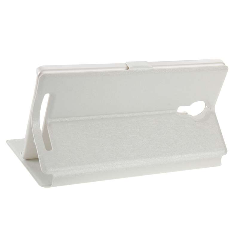 Cross Texture Horizontal Flip Leather Case with Caller ID Display & Holder for Lenovo K80(White)