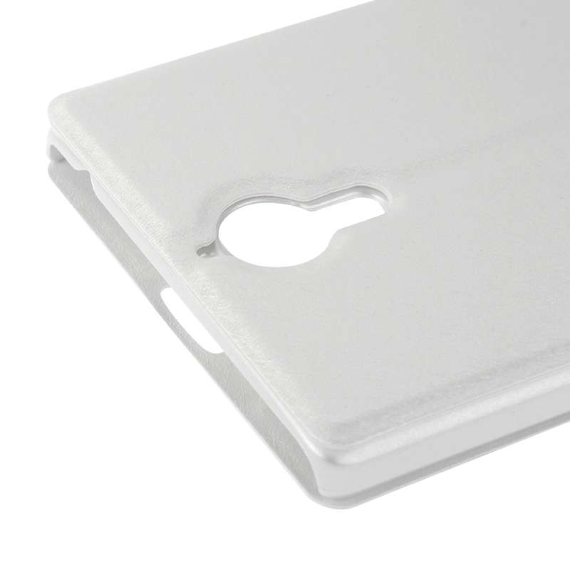 Cross Texture Horizontal Flip Leather Case with Caller ID Display & Holder for Lenovo K80(White)