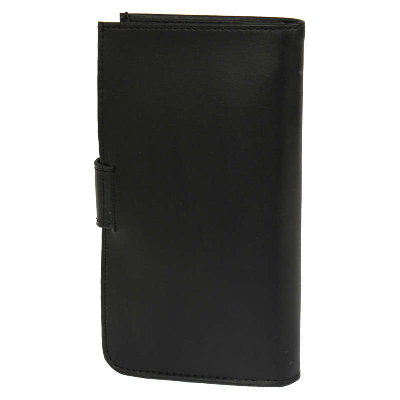 Genuine Leather Case with Wallet & Credit Card Slots for HTC M7 / i9300 / i9250 / Sony ... (Black)