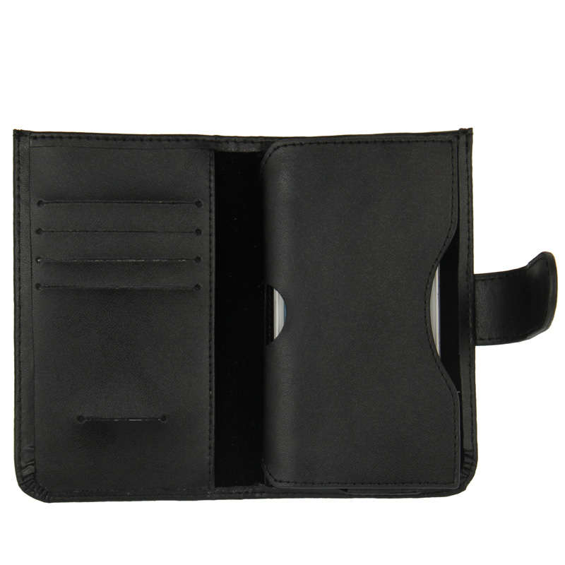 Genuine Leather Case with Wallet & Credit Card Slots for HTC M7 / i9300 / i9250 / Sony ... (Black)