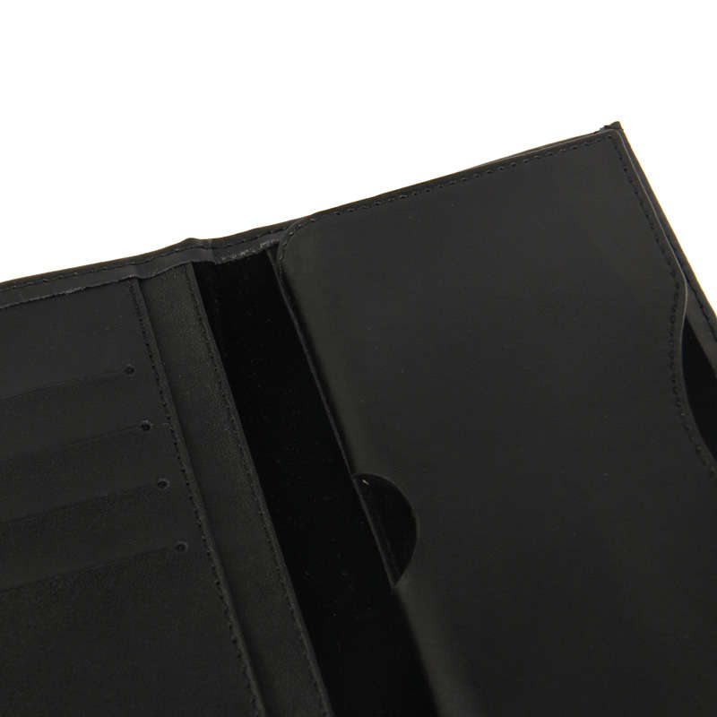 Genuine Leather Case with Wallet & Credit Card Slots for HTC M7 / i9300 / i9250 / Sony ... (Black)