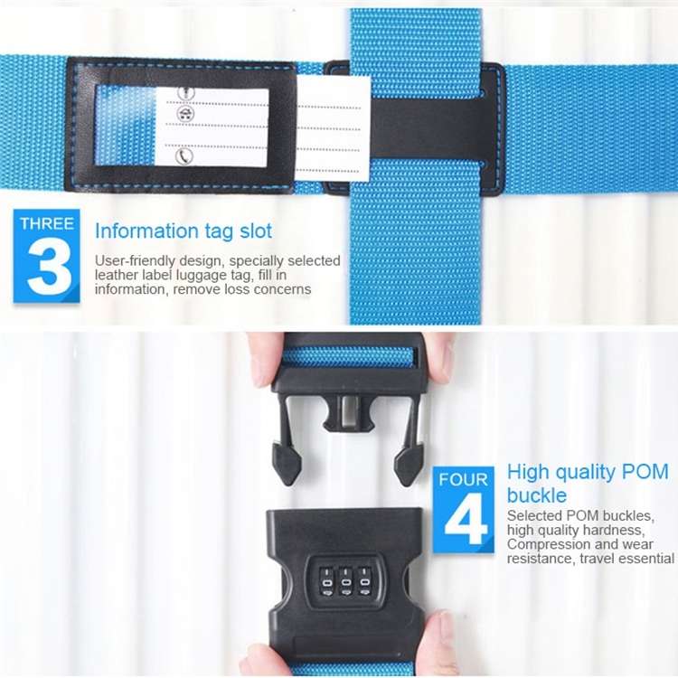 Luggage Strap Cross Belt Adjustable Packing Band Belt Strap with Password Lock for Luggage Travel S