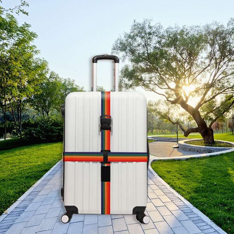 Luggage Strap Cross Belt Adjustable Packing Band Belt Strap with Password Lock for Luggage Travel S