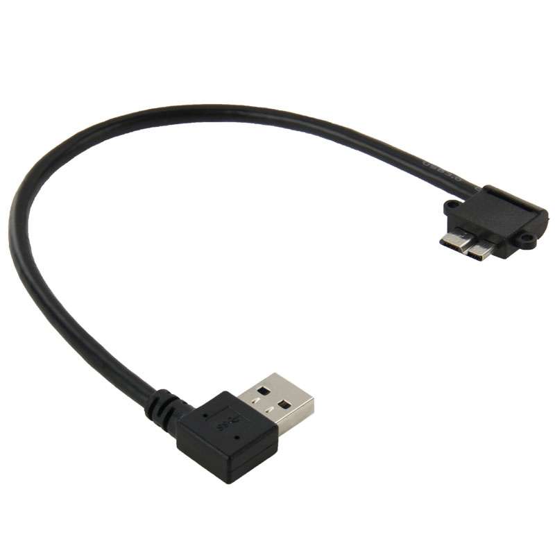 26cm 90 Degree Right Angle USB 3.0 to 90 Degree Right Angle Micro 3.0 Data Cable for Galaxy Note I