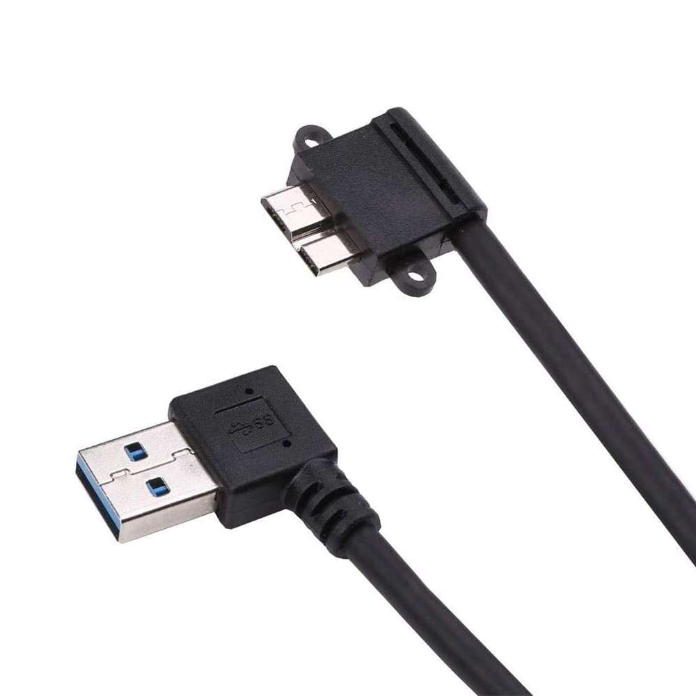 26cm 90 Degree Right Angle USB 3.0 to 90 Degree Right Angle Micro 3.0 Data Cable for Galaxy Note I