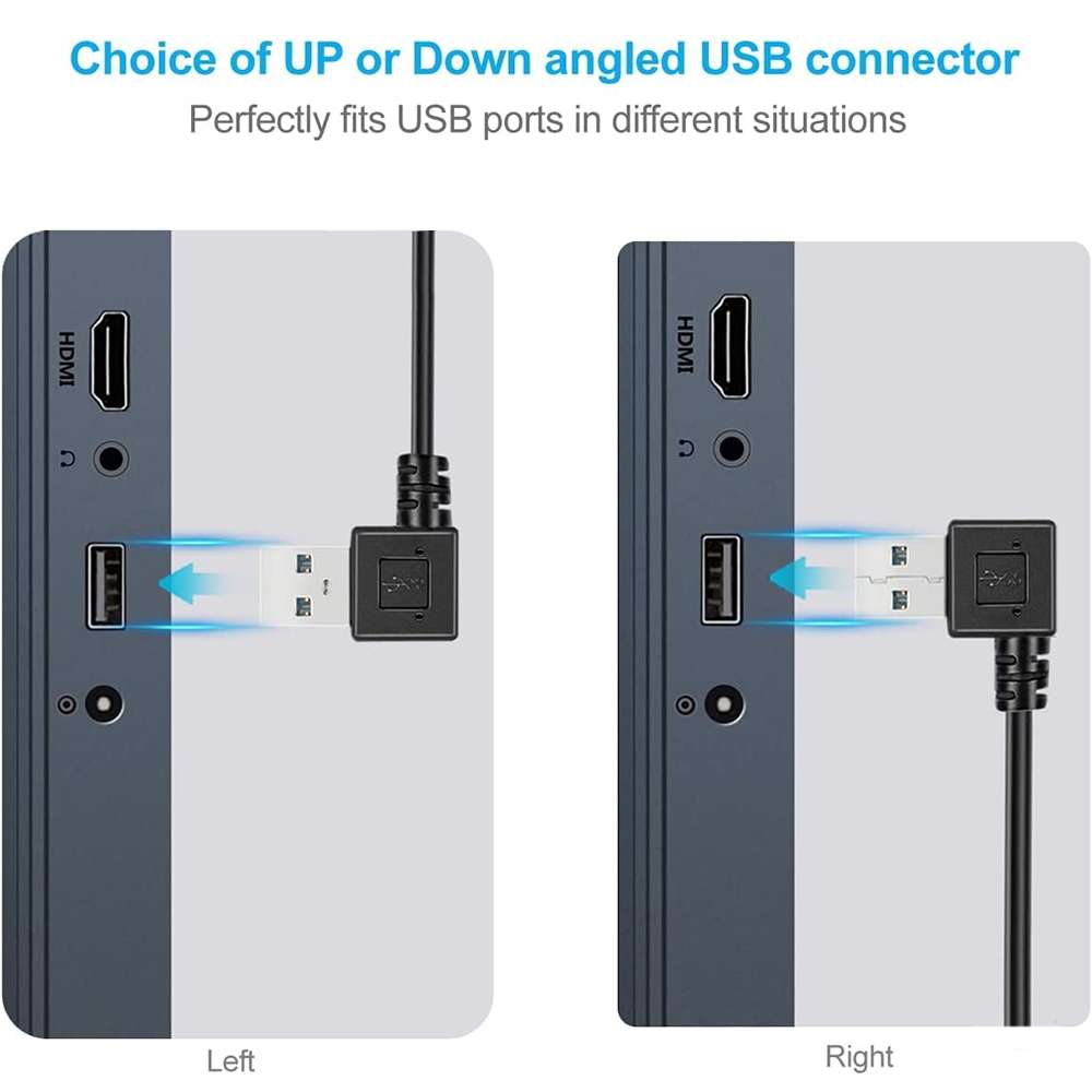 26cm 90 Degree Right Angle USB 3.0 to 90 Degree Right Angle Micro 3.0 Data Cable for Galaxy Note I