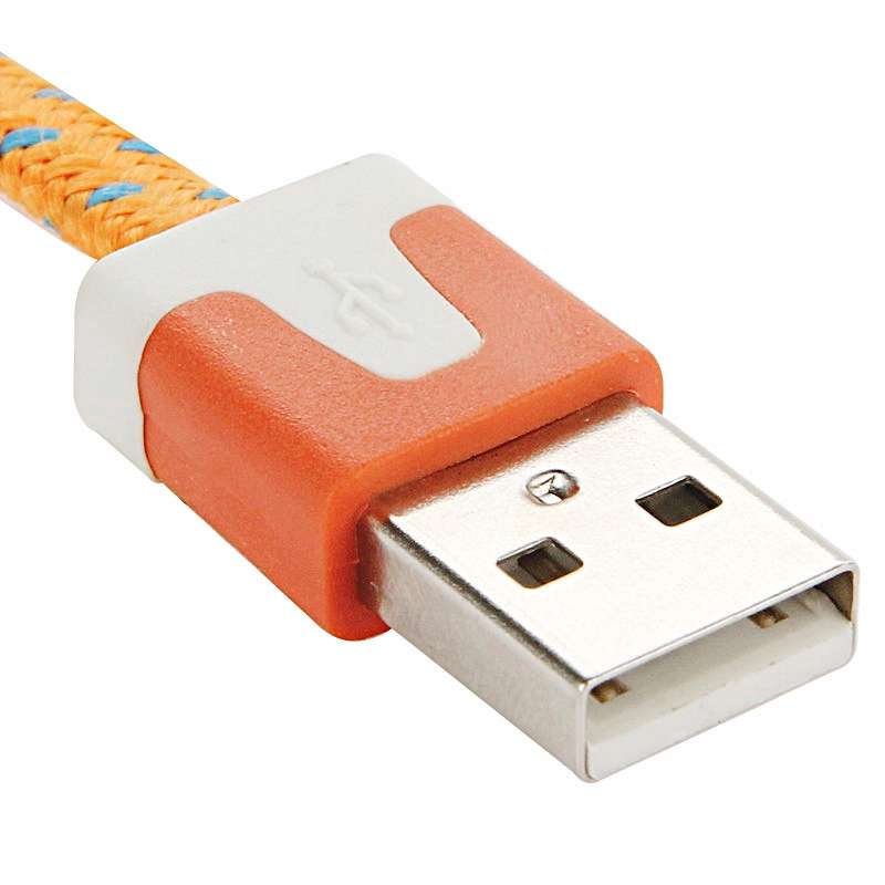 2m Woven Style Micro USB to USB Data / Charging Cable(Orange)