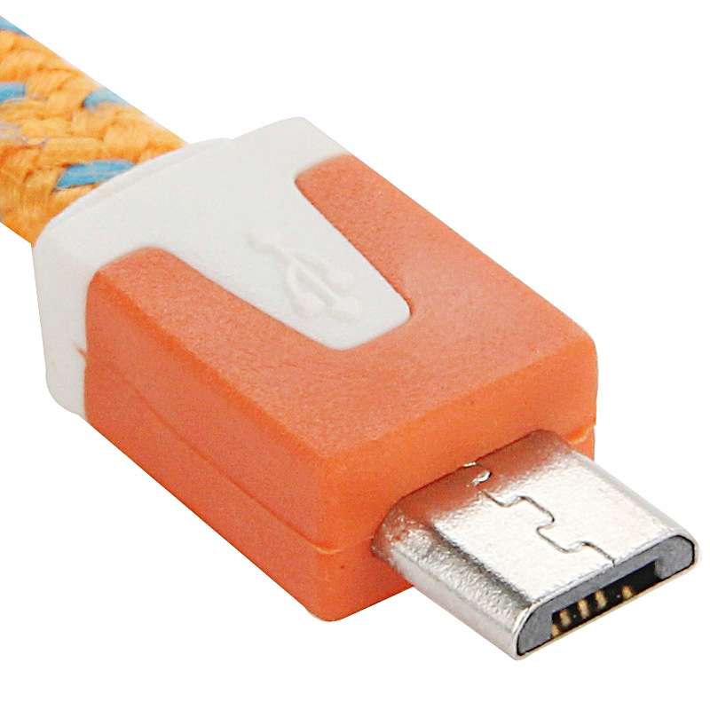 2m Woven Style Micro USB to USB Data / Charging Cable(Orange)