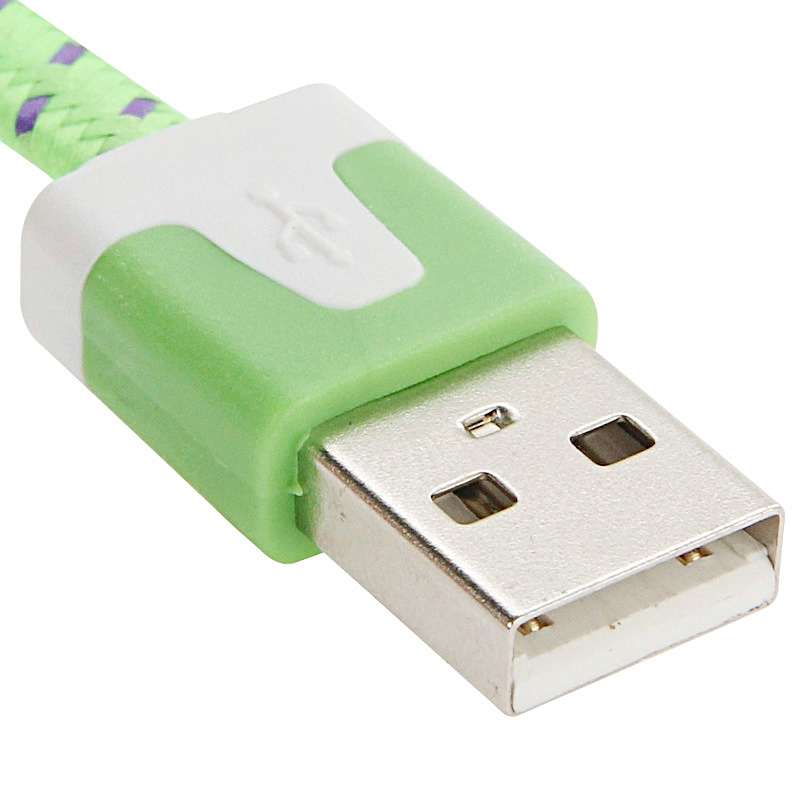2m Woven Style Micro USB to USB Data / Charging Cable(Green)