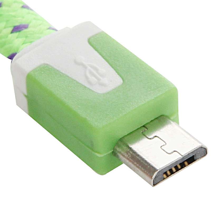 2m Woven Style Micro USB to USB Data / Charging Cable(Green)